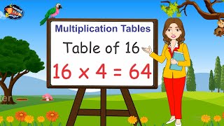 Table of 16  Times tables  Multiplication tables  16 ka pahada  Learning Booster  Maths tables [upl. by Anrapa105]