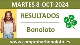 Resultado del sorteo Bonoloto del martes 8 de octubre de 2024 [upl. by Nnyleve]