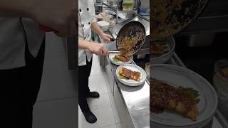 making Honey glazed salmon salmon japanesecuisine japanesefood shorts viralvideo [upl. by Marella]