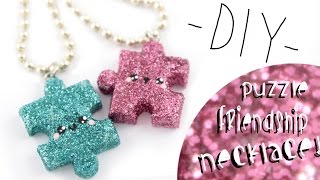 Puzzle Friendship Necklaces DIY  Kawaii Friday [upl. by Anerat]