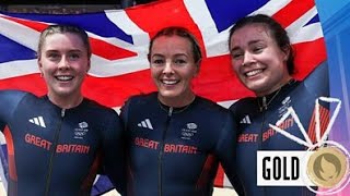 Emma Finucane Sophie Capewell and Katy Marchant wins gold medal in Paris Olympics [upl. by Suivart]