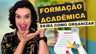 FORMAÇÃO ACADÊMICA  PASSO A PASSO PARA ESCREVER O SEU CURRÍCULO  FUTURANA curriculo2022 [upl. by Lemal]