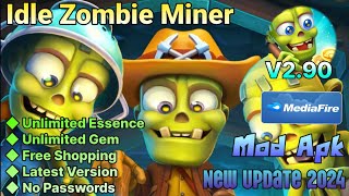 Idle Zombie Miner  v290  Mod Apk  Unlimited Gem Free Shopping  Gameplay [upl. by Mafala]