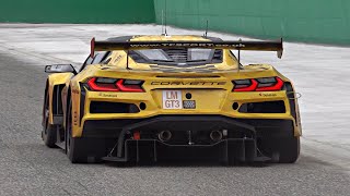 Chevy Corvette C8 Z06 GT3R Unrestricted flatplane V8 Engine Sounds  PitExit Accelerations amp More [upl. by Notwen196]