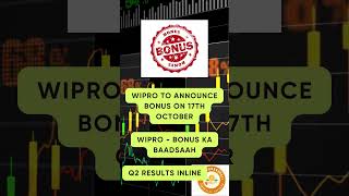 Wipro Bonus Announcement on 17th October 2024 bonus stockmarket bonusshare stockstobuy [upl. by Ajak]