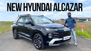 New Hyundai Alcazar Diesel Top Variant Review  All You Need To Know  Motorxone [upl. by Rebor11]