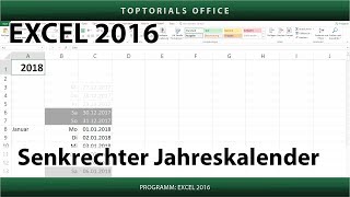 Senkrechter Jahreskalender Excel [upl. by Dilly488]