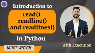 Lec41 read readline amp readlines in Python  Python for Beginners [upl. by Ayadahs]