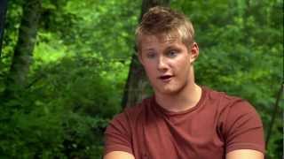 Alexander Ludwig Cato  Official Hunger Games interview [upl. by Mandle]