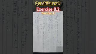 QuadrilateralClass 9Question 2 of Exercise 82 David Kumar [upl. by Yriek]