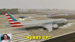 A quotRealisticquot Flight During a Hurricane in Microsoft Flight Simulator with ATC 777300ER [upl. by Nerb]