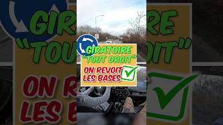 Giratoire Sortie TOUT DROIT ⬆️ autoecole permisdeconduire giratoire conduiteonline [upl. by Fanchie392]