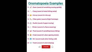 Onomatopoeia Examples😊 l English Grammar l English Speaking l English Practice l unfreezeenglish [upl. by Calie]