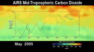 AquaAIRS Carbon Dioxide with Mauna Loa Carbon Dioxide Overlaid [upl. by Attelahs]