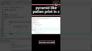 C Programs To Create Pyramid and Pattern cplusplus pattern cprogramming bca coding python [upl. by Bogart125]