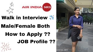 Air India Sats is Hiring Ground Staff ✈️ [upl. by Dessma]