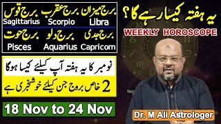 Weekly Horoscope  Libra to Pisces  Part 2  18 Nov to 24 Nov  Dr M Ali Astrologer [upl. by Ofelia]