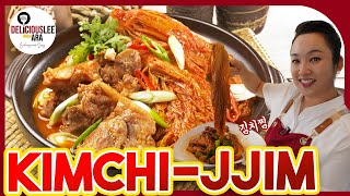 KIMCHIJJIM  김치찜 Braised Kimchi and Pork [upl. by Ahsilam684]