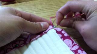 How to Blind Stitch Binding on a Corner [upl. by Yelhsa]