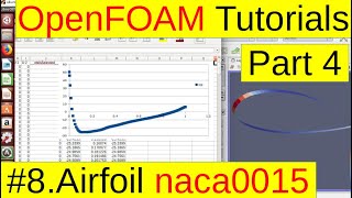 OpenFOAM Tutorials Airfoil naca0015 Part4 Postprocessing 08 [upl. by Hardunn550]