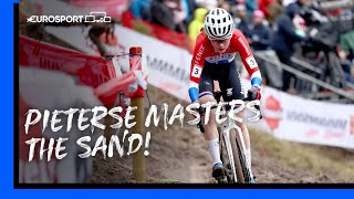 Puck Pieterse kicks off 2024 with a bang 💥  Zonhoven World Cup Womens CycloCross Highlights [upl. by Agan516]