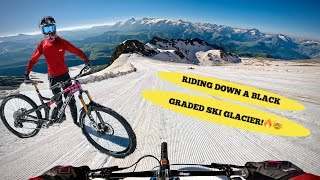 RIDING MY BIKE DOWN A BLACK GRADED SKI PISTE  MEGAVALANCHE 2024 TRACK PREVIEW THAT DIDNT HAPPEN [upl. by Isaiah524]