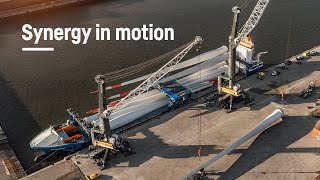 Synergy in motion – LHM 600 and LHM 800 tandemlifting wind blades  Liebherr [upl. by Lewanna8]