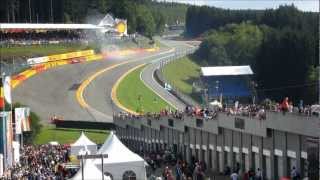 GP2 F1 GP belgium spa francorchamps 2012 start crash gonzalez caterham eau rouge raidillon race 1 [upl. by Eilagam]