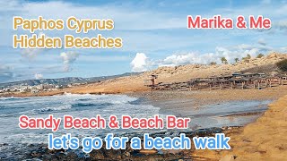 Sandy Beach amp Beach Bar another Hidden Gem Paphos Cyprus [upl. by Nnylhtak]