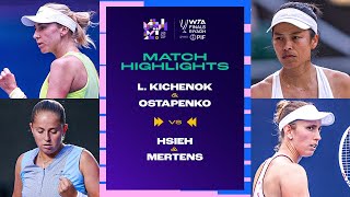 L Kichenok amp Ostapenko vs Hsieh amp Mertens  2024 WTA Finals Riyadh Group Stage  Match Highlights [upl. by Airetal]