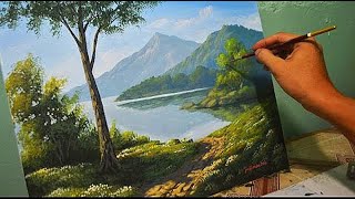 Acrylic Landscape Painting Lesson  Morning in Lake by JmLisondra [upl. by Abbott]