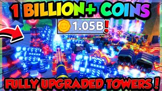 💪FULLY MAXED TOWERS 💰1 BILLION COINS Defenders Depot 2 Roblox [upl. by Shelia331]