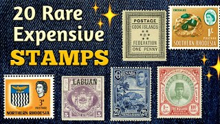 Most Expensive Stamps British Commonwealth Countries  Rare UK Stamps Value [upl. by Azal353]