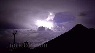 Thunderstorm lightning near Fuego volcano [upl. by Nevar]