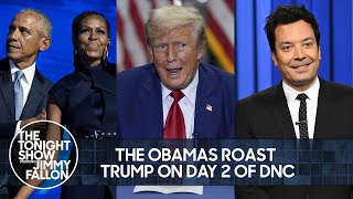 The Obamas Roast Trump on Day Two of DNC Trump Learns About Cocaine  The Tonight Show [upl. by Modesty]