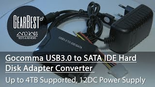 Gocomma USB30 to SATA IDE Hard Disk Adapter Converter  GEARBESTCOM [upl. by Anitnatsnoc852]