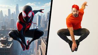 Stunts From SpiderMan Across the SpiderVerse In Real Life [upl. by Brookner225]