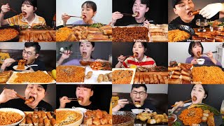 Mukbang Korean eating Daechang with Noodles ASMR Crispy Beef intestine 🐂 in Big Bowl Compilation ‼️ [upl. by Knapp]