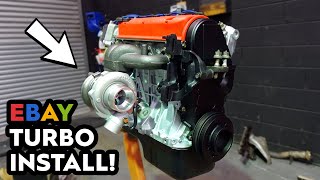 Honda D15 TURBO INSTALL EG Civic Build EP 5 Stock ECU D16 [upl. by Karon]