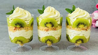 Kiwi Dessert Cups No bake dessert that will melt in your mouth Easy and Yummy [upl. by Koval85]