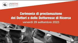 Cerimonia di Conferimento del titolo di Dottore e Dottoressa di Ricerca 2023  Unimore [upl. by Veradis]