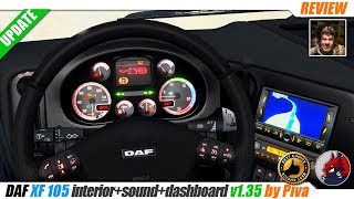 ETS2 135  DAF XF 105 interior  sound  dashboard v135 20190606 by Piva  review [upl. by Oech]