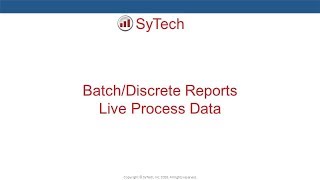 BatchDiscrete Reports from Live Process Data [upl. by Ainomar521]