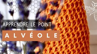 Apprendre le point ALVÉOLE au tricot  Point nid dabeille honeycomb stitch tutoriel facile [upl. by Hcone]