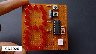 How to make Counter 0 to 9 Using IC 4026  LED chaser circuit [upl. by Laaspere108]