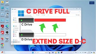 C Drive Size Full How to Extend D to C Windows 11108 Increase Disk Size Issue Solved  HDAMSTech [upl. by Alexandria]