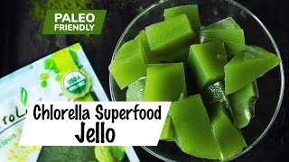 Chlorella Superfood Jello  PALEO FRIENDLY  PLANT BASED DESSERT RECIPE [upl. by Marielle]