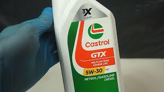 Castrol GTX 5W30 RN17 What does the original engine oil look like [upl. by Linnell977]