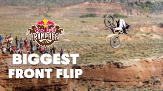 Tom Van Steenbergen Attempts The Biggest Front Flip Ever  Red Bull Rampage 2014 [upl. by Daven]