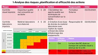 Analyse des risques et opportunités et évaluation de lefficacité des actions  Exemple pratique [upl. by Mixam]